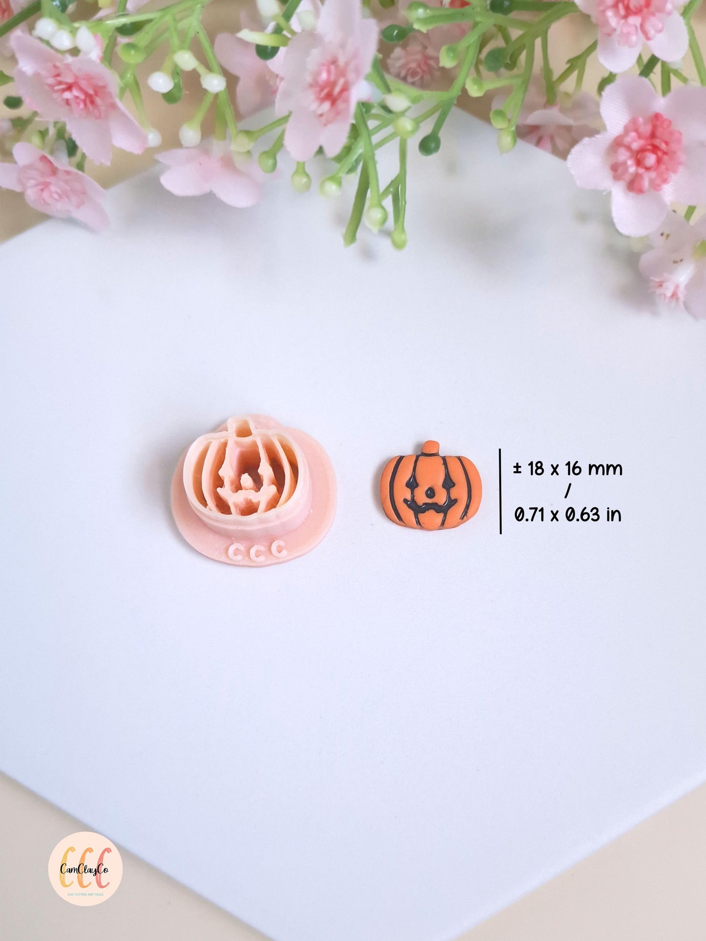 Emporte-pièce 3D en forme de citrouille Halloween, Jack-o-lantern, pour la fabrication de bijoux en argile polymère