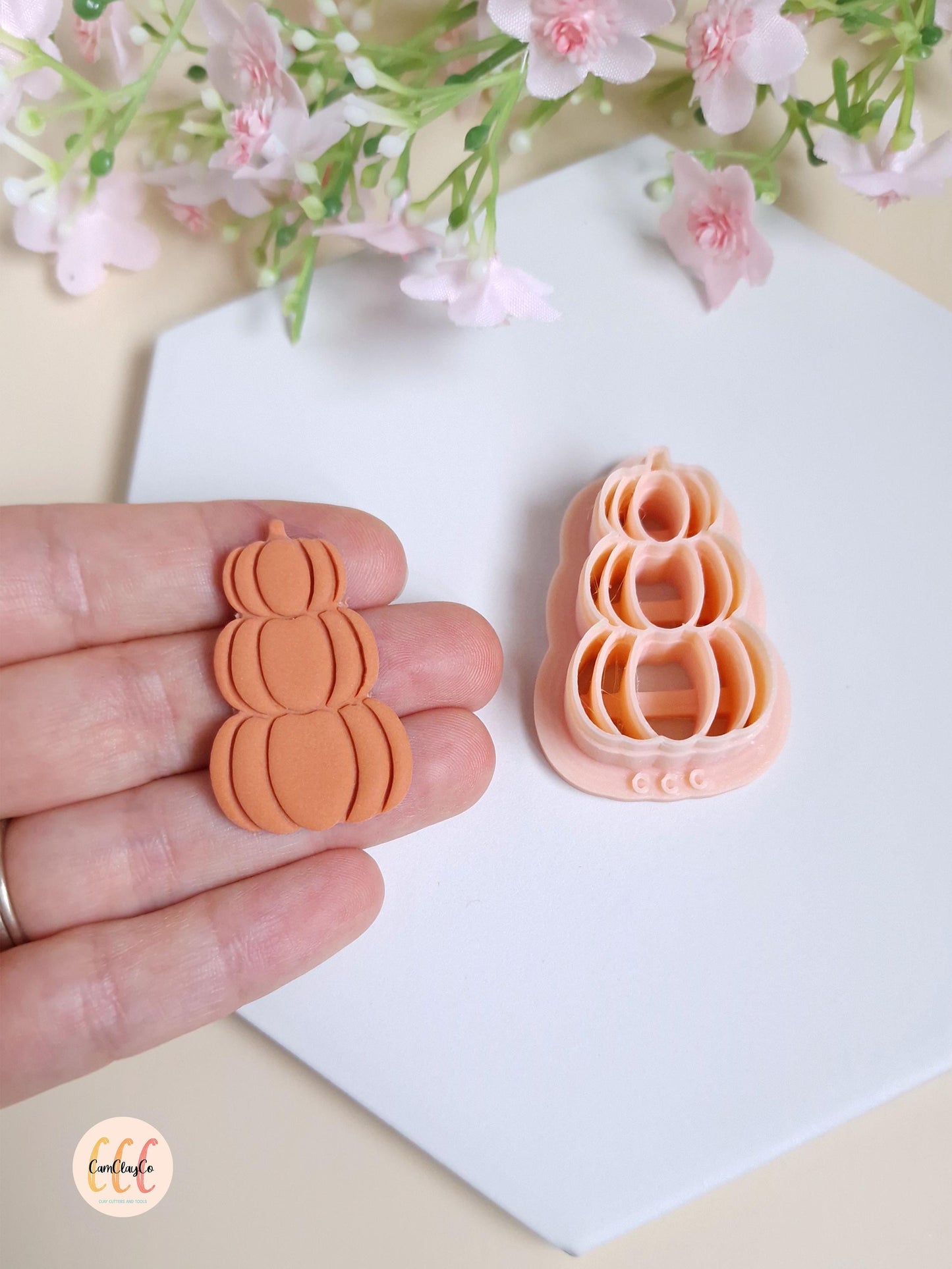 Emporte-pièces 3D en forme de pile de citrouilles pour la fabrication de bijoux en argile polymère