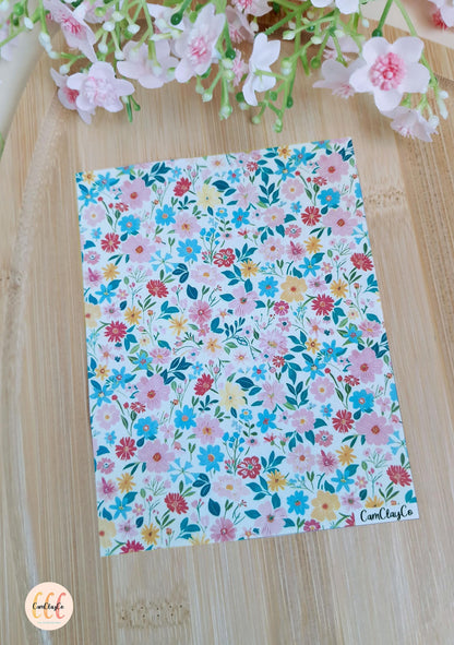 Feuille de transfert soluble à l'eau pour la fabrication de bijoux en argile polymère - Spring Flowers 016