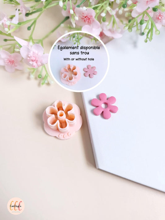 Emporte-pièce 3D en forme de fleur 6 pétales pour la fabrication de bijoux en argile polymère, créoles interchangeables, pampilles