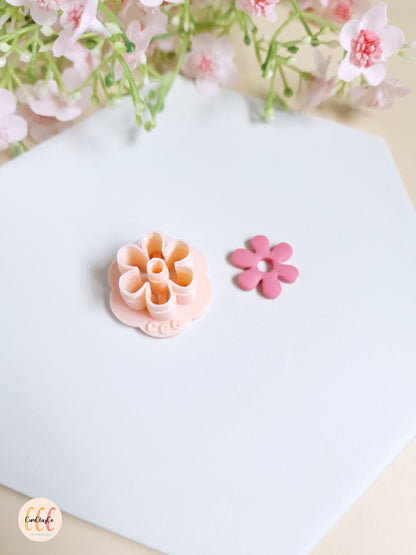Emporte-pièce 3D en forme de fleur 6 pétales pour la fabrication de bijoux en argile polymère, créoles interchangeables, pampilles