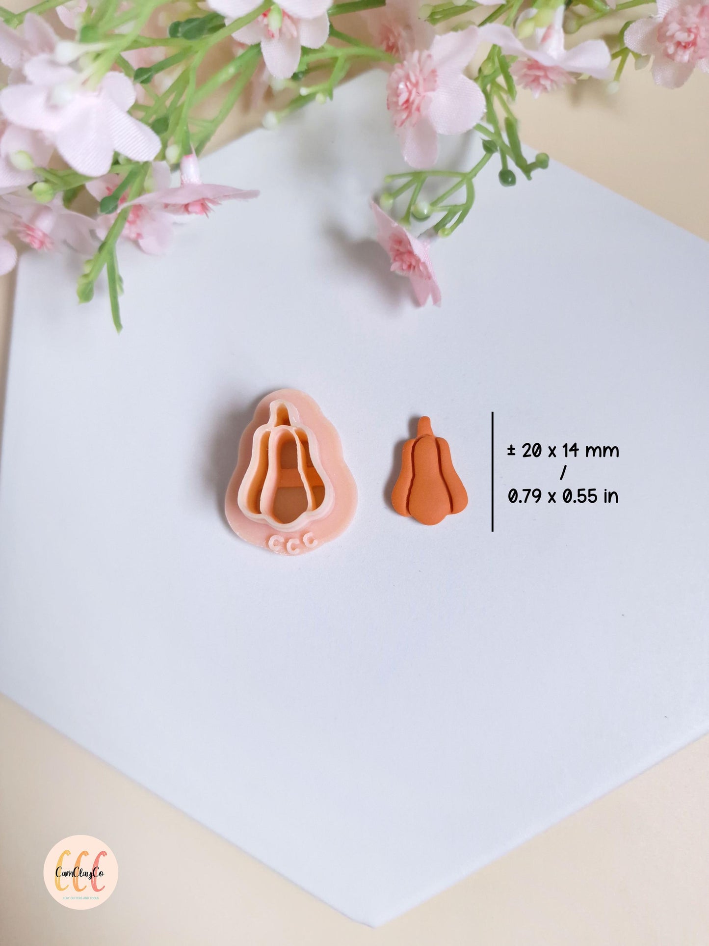 Emporte-pièce 3D en forme de citrouille allongée pour la fabrication de bijoux en argile polymère