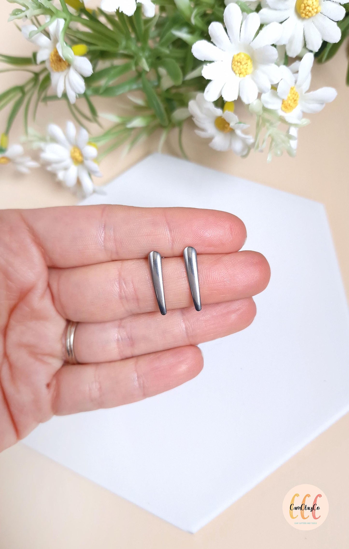 Boucles d'oreilles barres en acier inoxydable pour la fabrication de bijoux, doré et argenté - 2 pièces