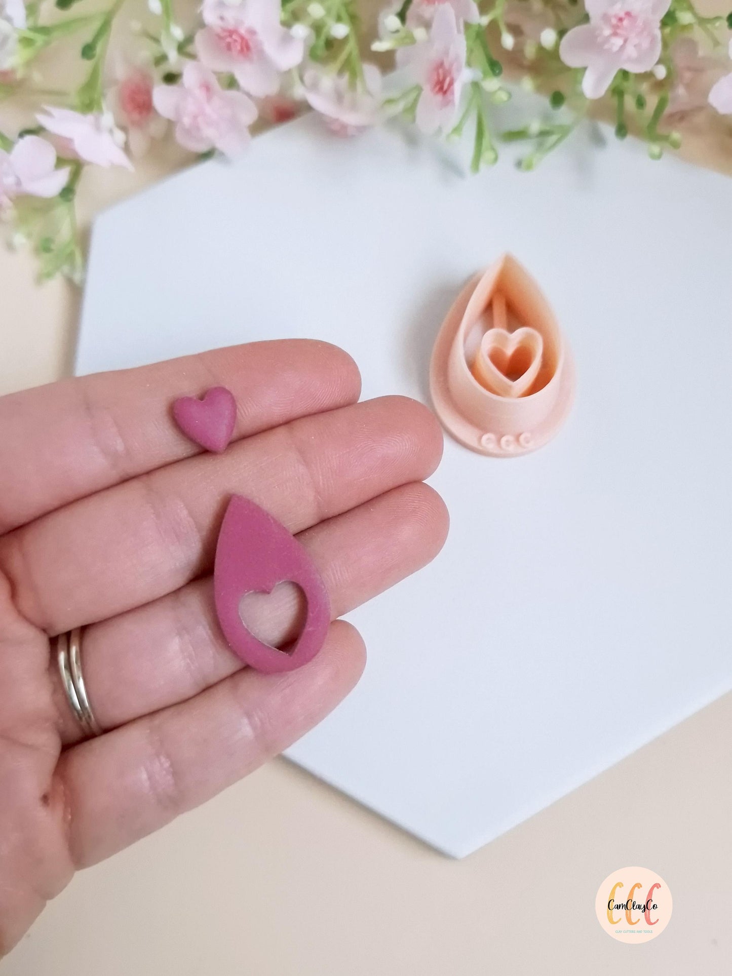 Emporte-pièce 3D en forme de goutte cœur pour la fabrication de bijoux en argile polymère