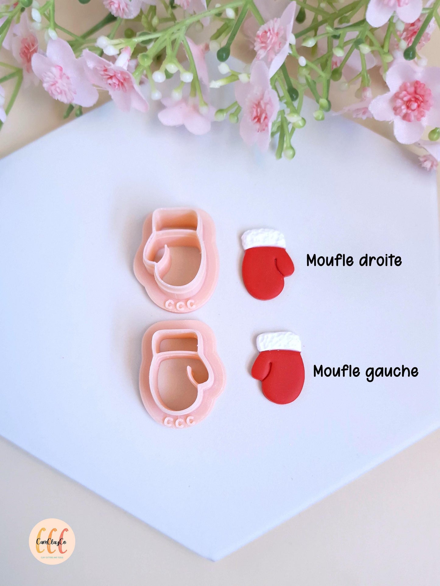 Emporte-pièces 3D en forme de moufles, gants de Noël pour la fabrication de bijoux en argile polymère