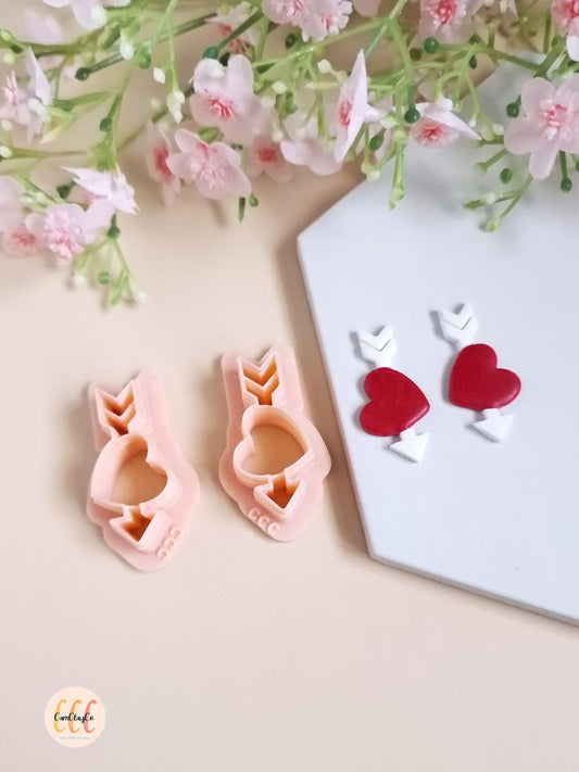 Emporte-pièces 3D en forme de cœurs et flèches pour la fabrication de bijoux en argile polymère