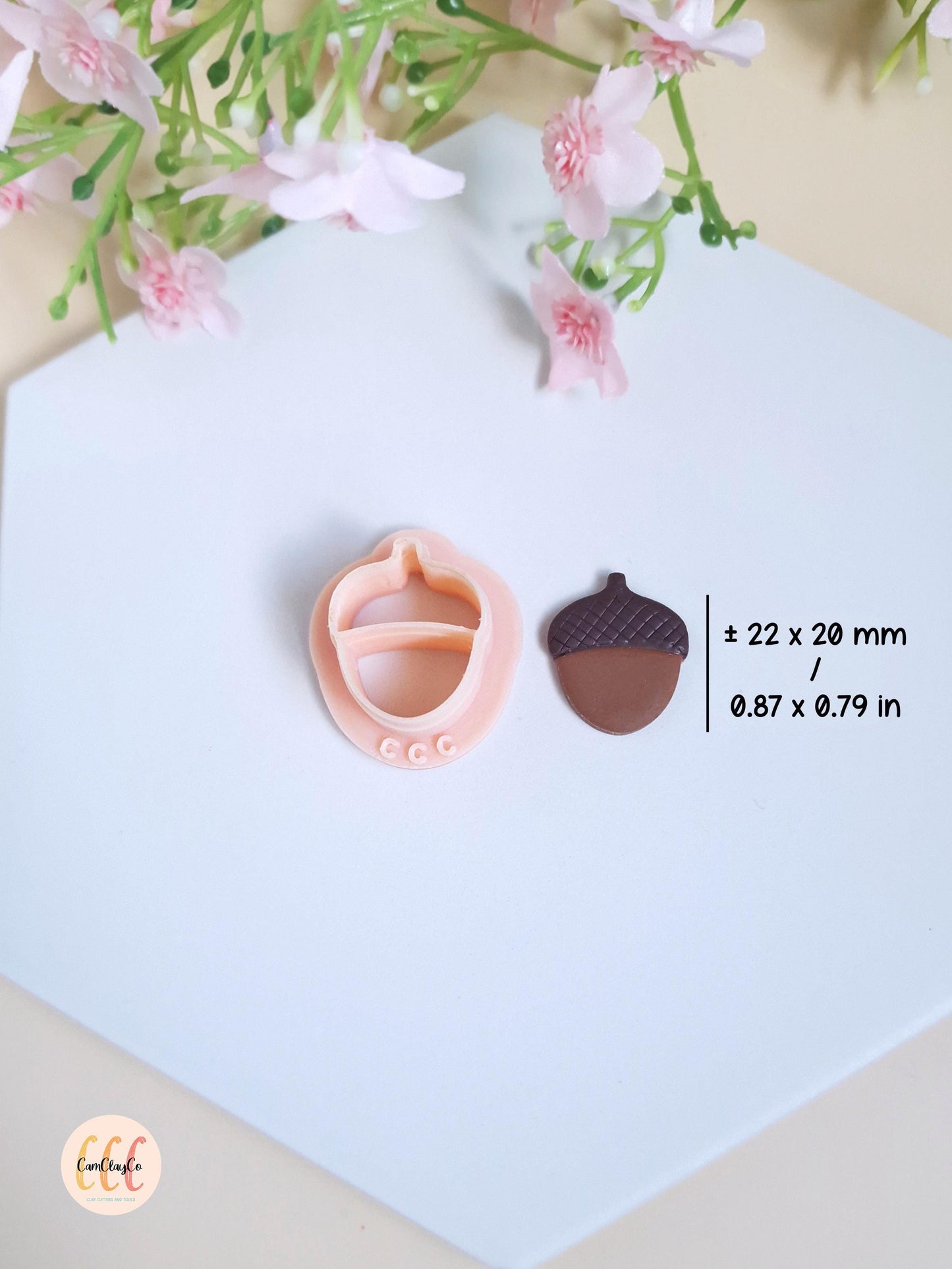 Emporte-pièce 3D en forme de gland pour la fabrication de bijoux en argile polymère