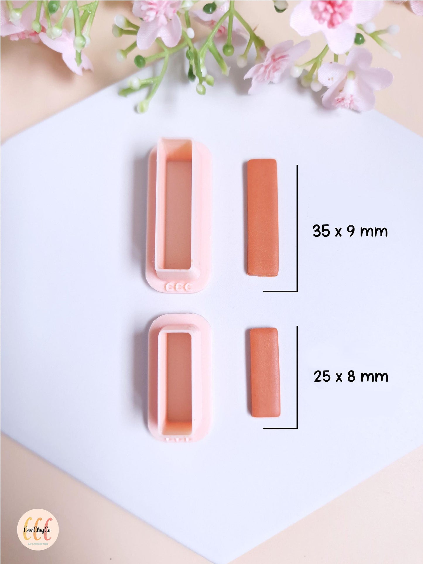 Emporte-pièces 3D en forme de rectangles arrondis pour la fabrication de bijoux en argile polymère