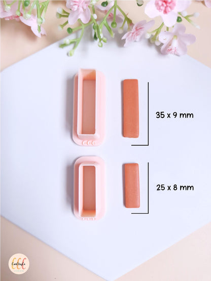 Emporte-pièces 3D en forme de rectangles arrondis pour la fabrication de bijoux en argile polymère