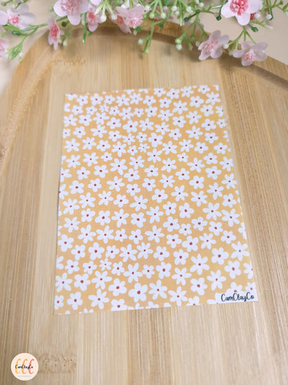 Feuille de transfert soluble à l'eau pour la fabrication de bijoux en argile polymère - Flowers 06