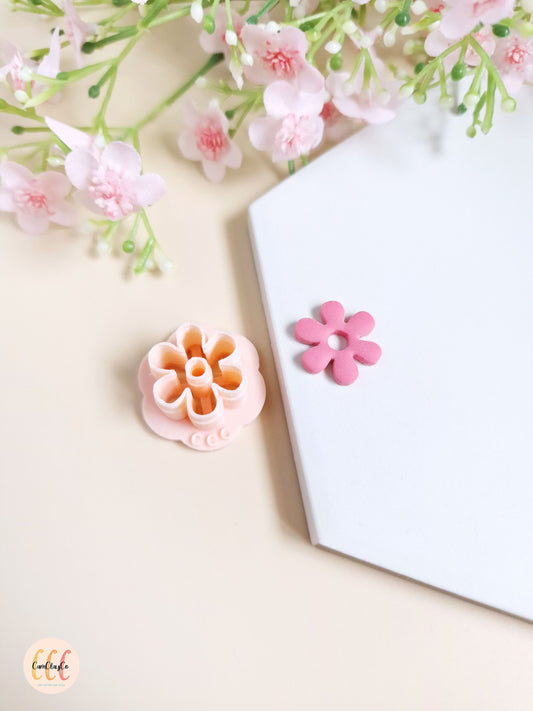 Emporte-pièce 3D en forme de fleur 6 pétales pour la fabrication de bijoux en argile polymère, créoles interchangeables, pampilles