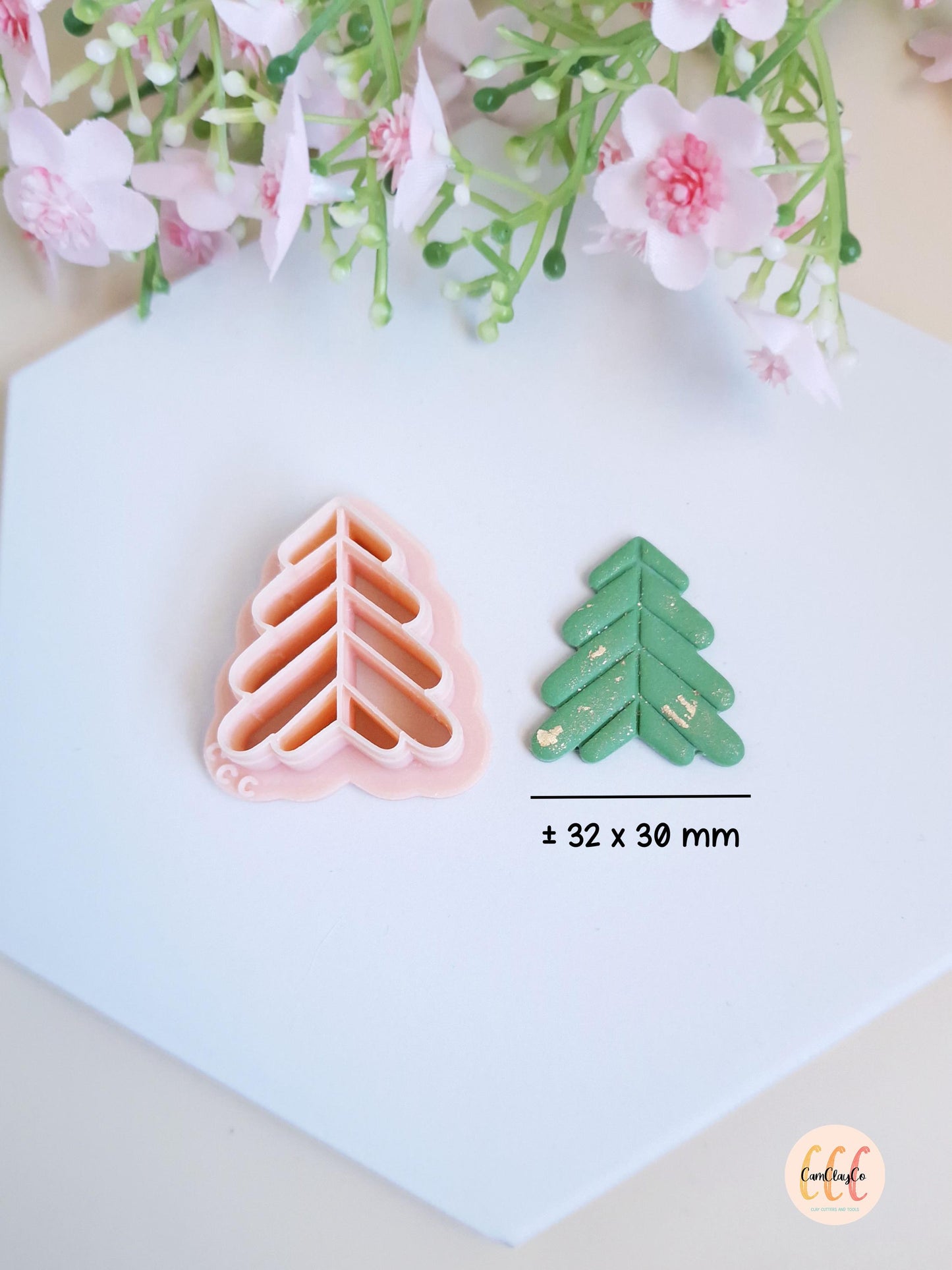 Emporte-pièce 3D en forme de sapin géométrique pour la fabrication de bijoux en argile polymère