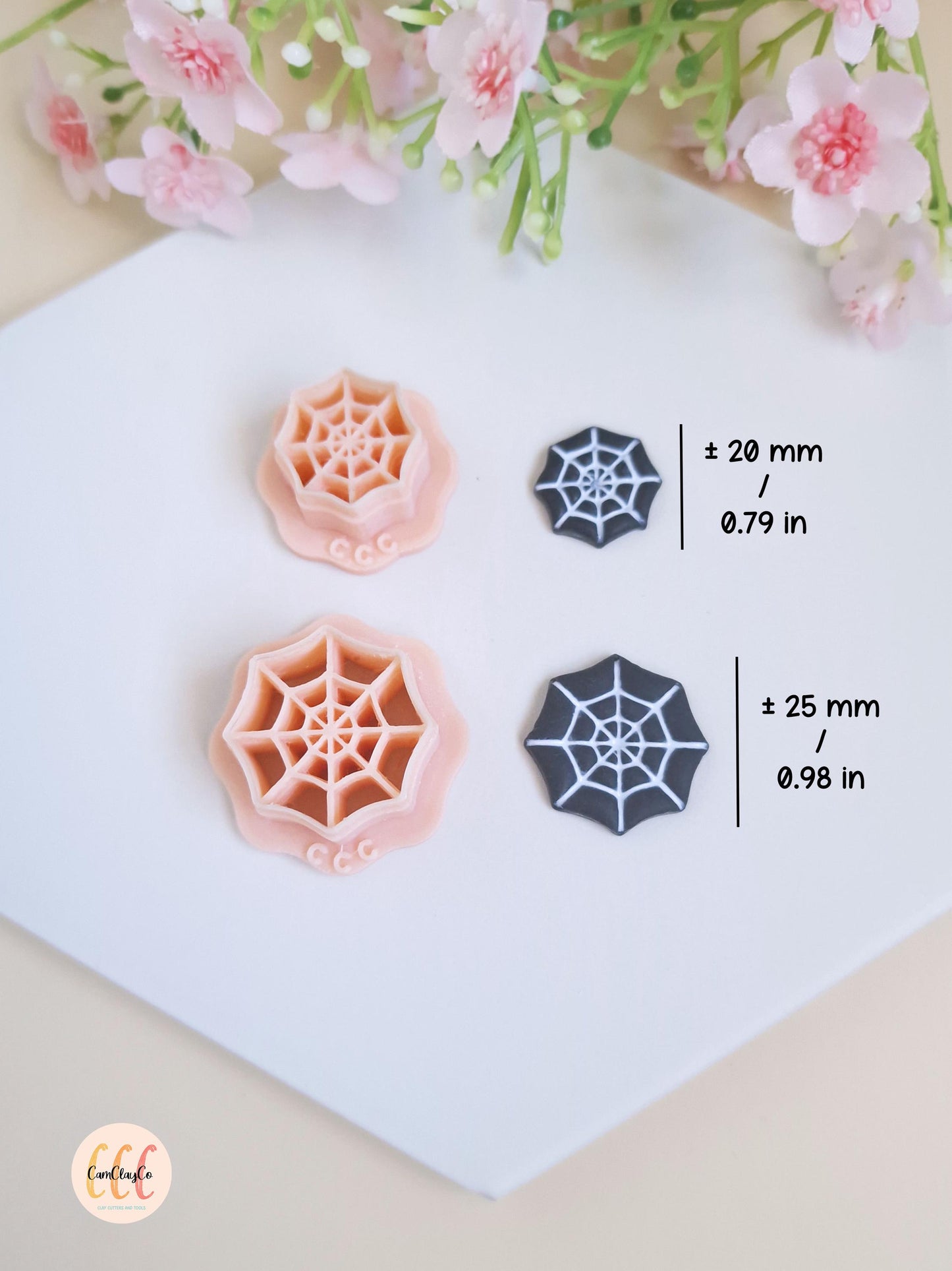 Emporte-pièce 3D en forme de toiles d'araignée, 2 tailles différentes, pour la fabrication de bijoux en argile polymère