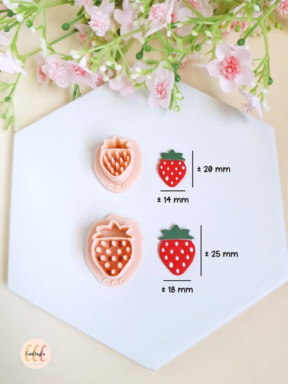 Emporte-pièces 3D en forme de fraises pour la fabrication de bijoux en argile polymère, créoles interchangeables