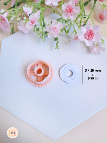 Emporte-pièce 3D en forme de cercle organique pour la fabrication de bijoux en argile polymère, créoles interchangeables, pampilles