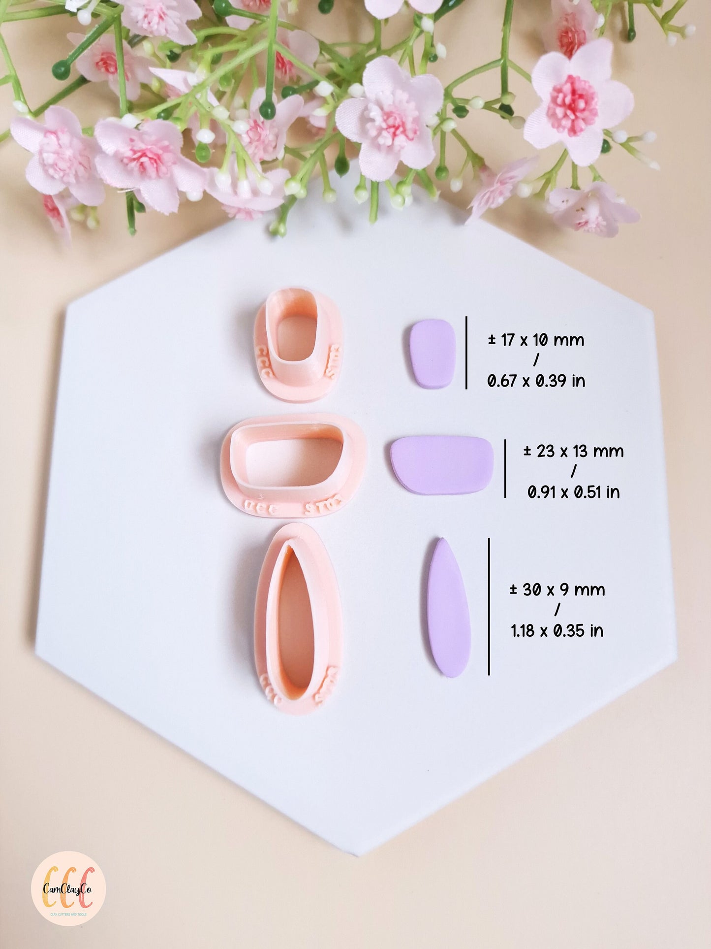 Set de trois emporte-pièces pour la fabrication de bijoux en argile polymère - ST03