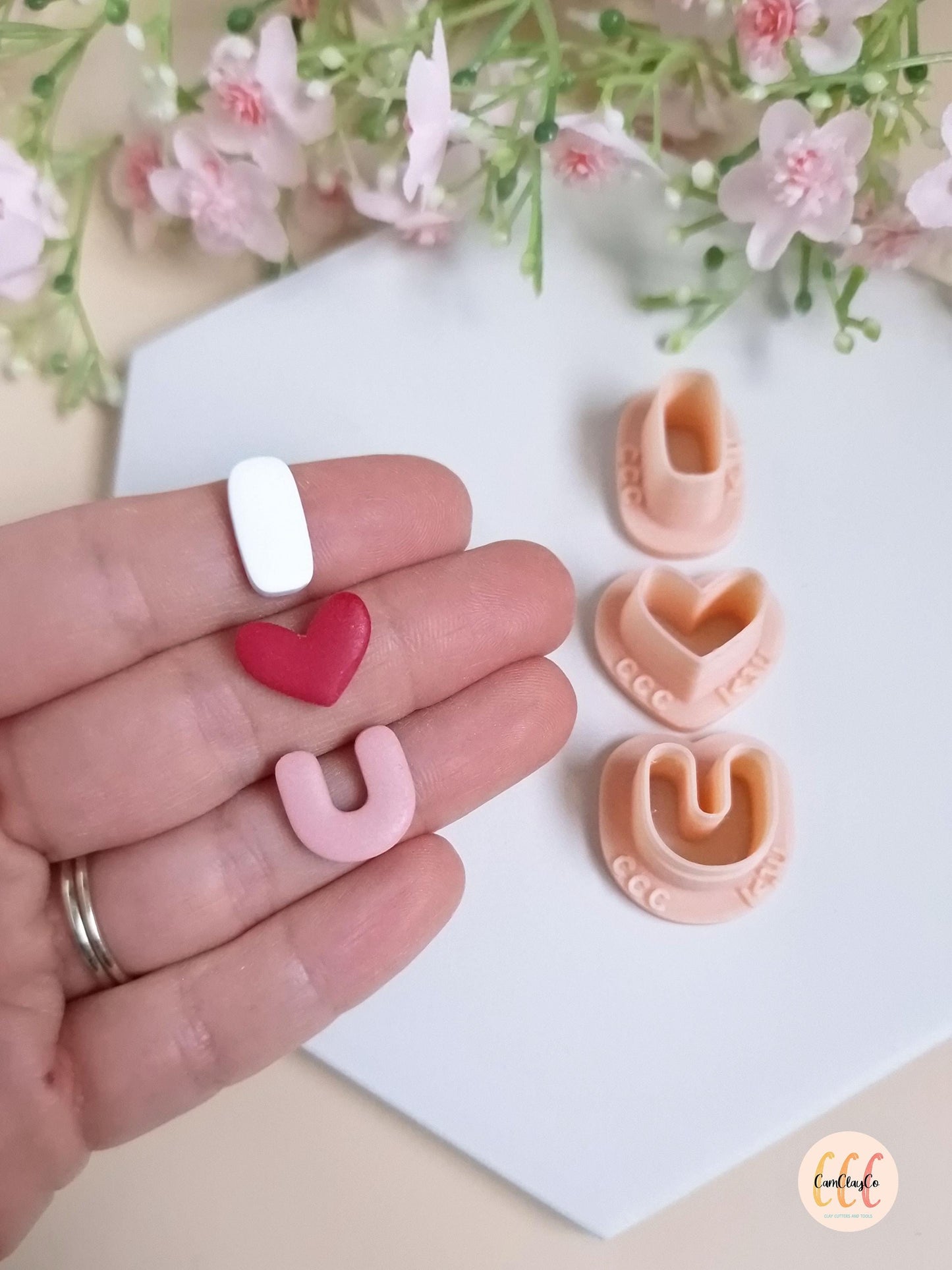 Set d'emporte-pièces 3D I LOVE U pour la fabrication de bijoux en argile polymère