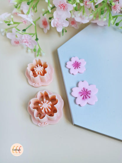 Emporte-pièces 3D fleurs de cerisiers pour la fabrication de bijoux en argile polymère, créoles interchangeables, pampilles