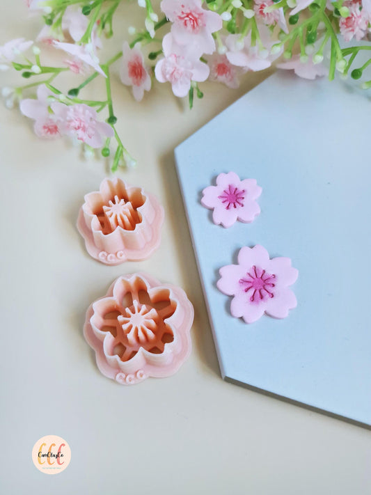 Emporte-pièces 3D fleurs de cerisiers pour la fabrication de bijoux en argile polymère, créoles interchangeables, pampilles