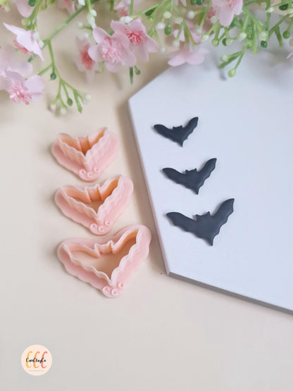 Emporte-pièces 3D en forme de chauve-souris de 3 tailles différentes pour la fabrication de bijoux en argile polymère