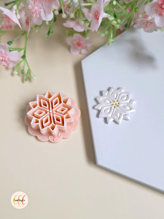 Emporte-pièce 3D en forme de flocon de neige détaillé pour la fabrication de bijoux en argile polymère