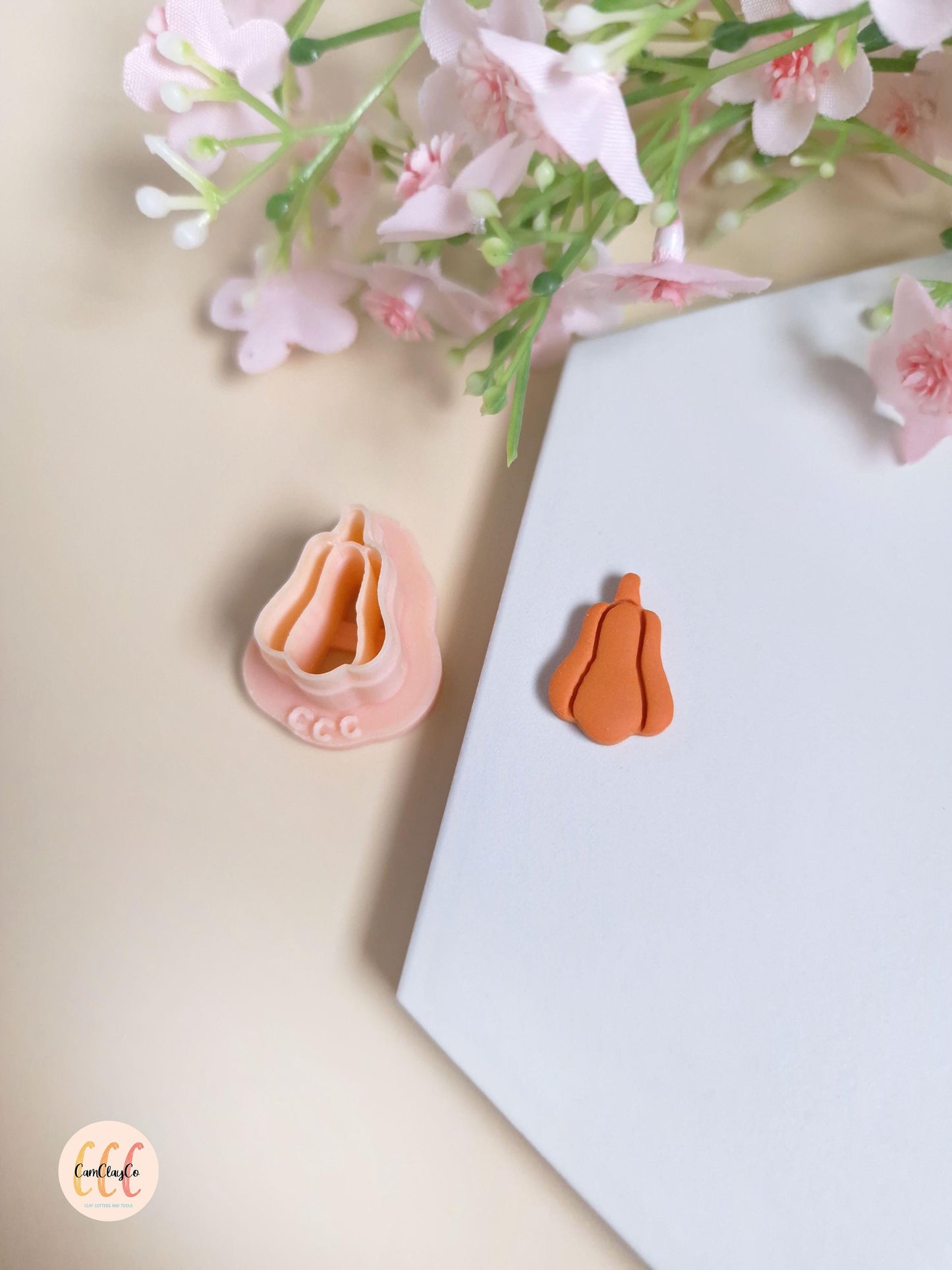Emporte-pièce 3D en forme de citrouille allongée pour la fabrication de bijoux en argile polymère