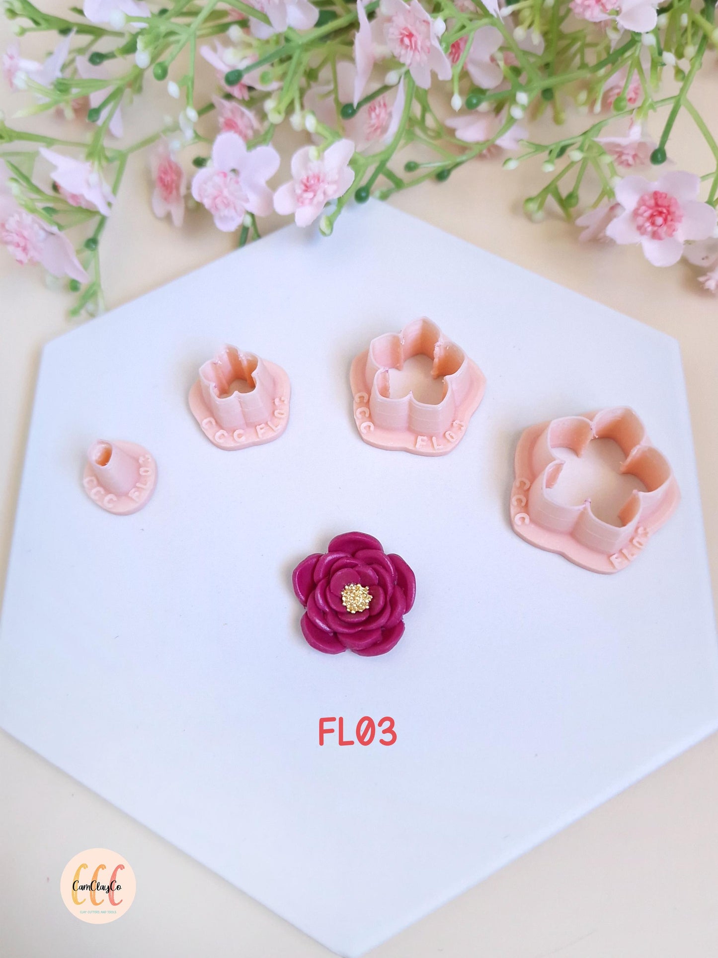 Emporte-pièces 3D pétales, fleurs pour la fabrication de bijoux en argile polymère