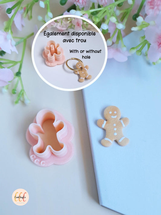 Emporte-pièce 3D en forme de bonhomme de pain d'épices pour la fabrication de bijoux en argile polymère
