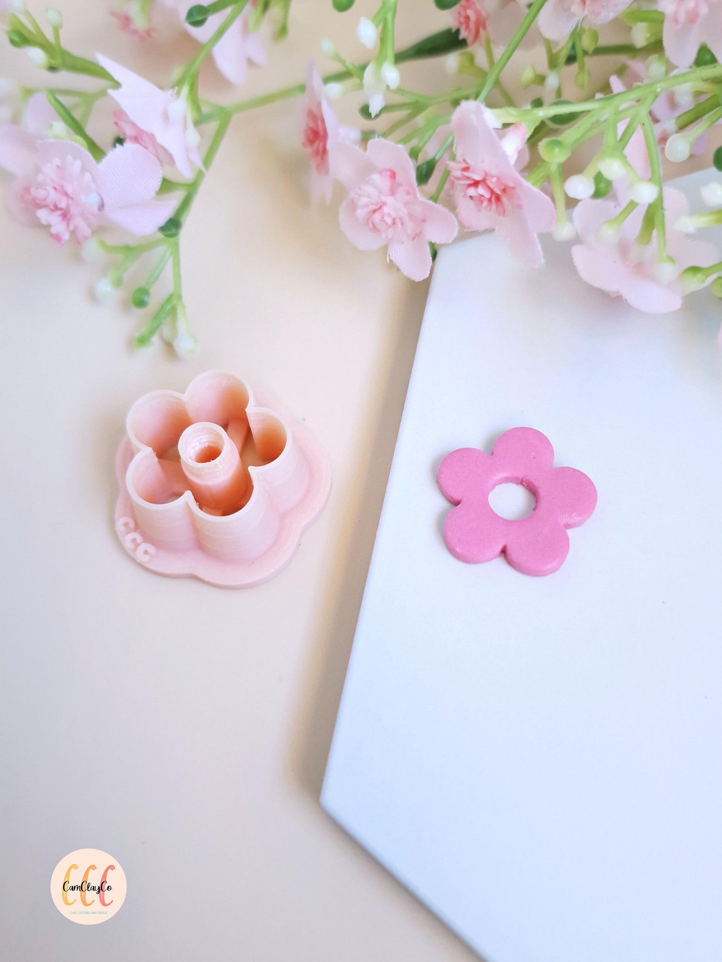 Emporte-pièce 3D en forme de fleur donut 5 pétales pour la fabrication de bijoux en argile polymère