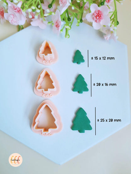 Emporte-pièce 3D en forme de sapins pour la fabrication de bijoux en argile polymère
