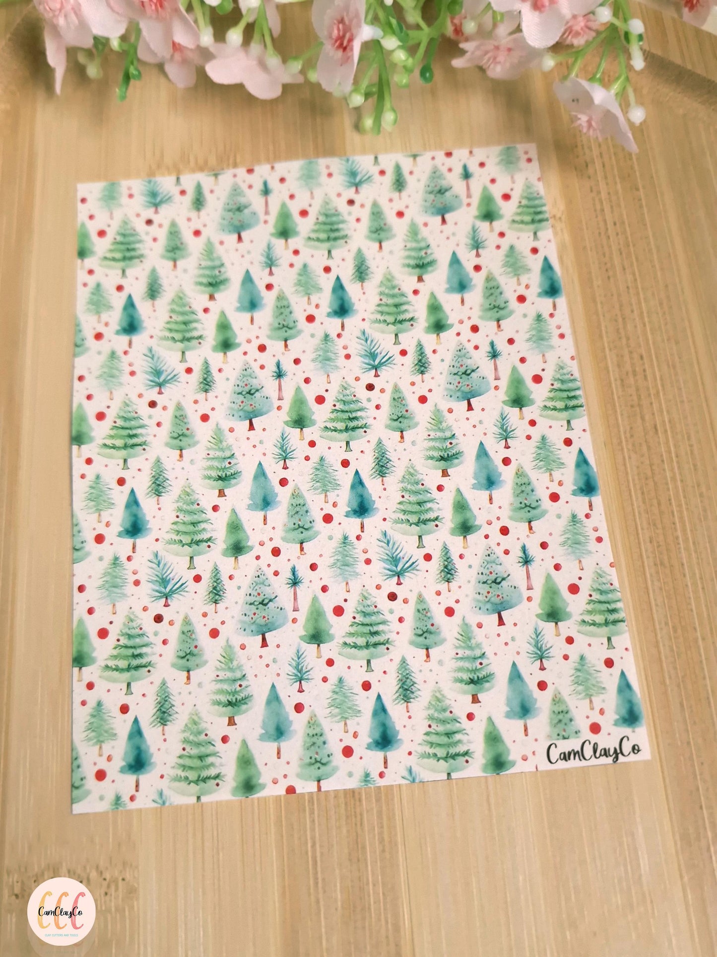Feuille de transfert soluble à l'eau - Sapins 03