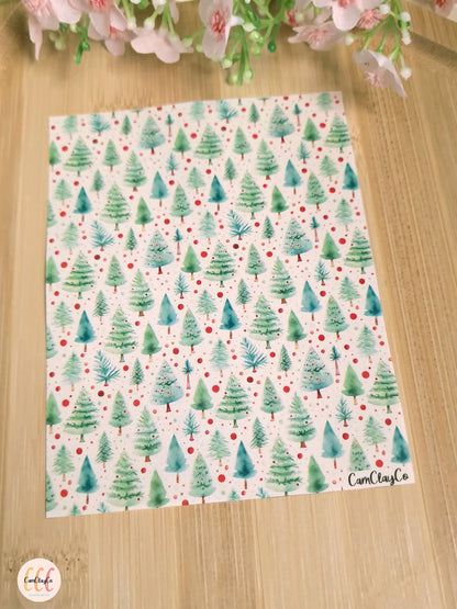 Feuille de transfert soluble à l'eau - Sapins 03