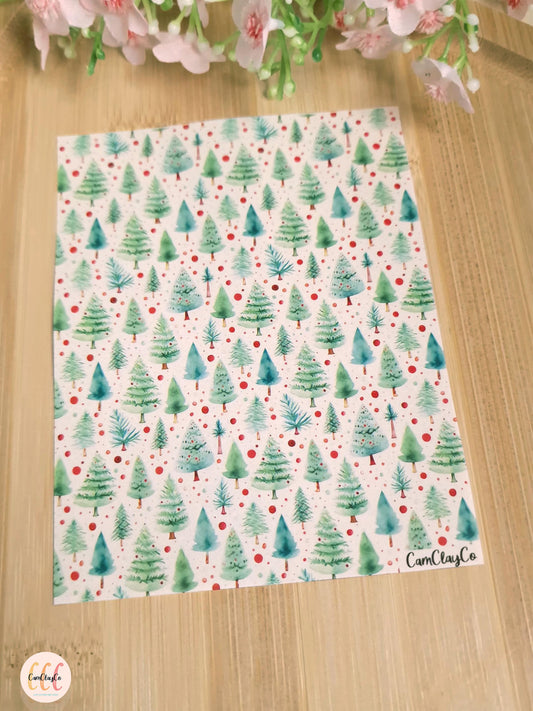 Feuille de transfert soluble à l'eau - Sapins 03