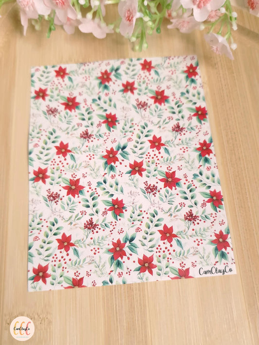 Feuille de transfert soluble à l'eau - Poinsettia 01
