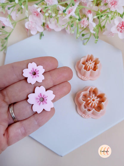Emporte-pièces 3D fleurs de cerisiers pour la fabrication de bijoux en argile polymère, créoles interchangeables, pampilles
