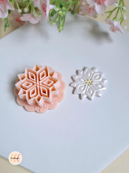 Emporte-pièce 3D en forme de flocon de neige détaillé pour la fabrication de bijoux en argile polymère
