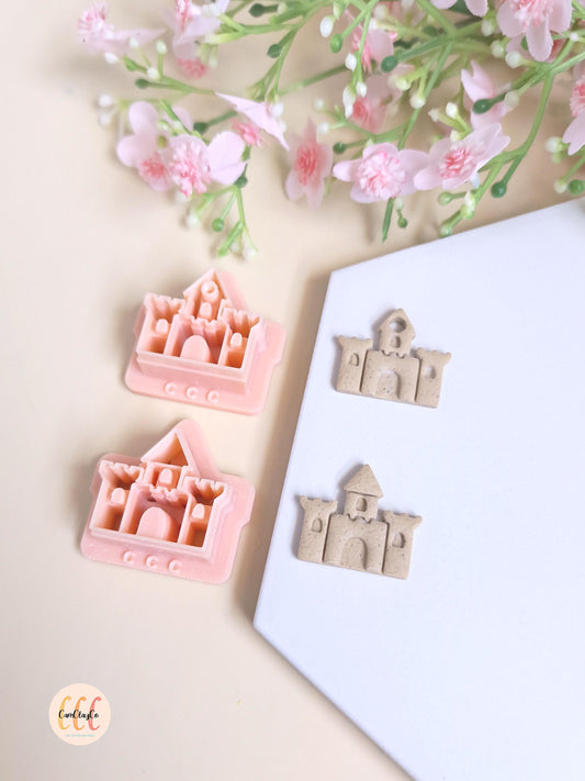 Emporte-pièces 3D en forme de château de sable pour la fabrication de bijoux en argile polymère, créoles interchangeables, pampilles