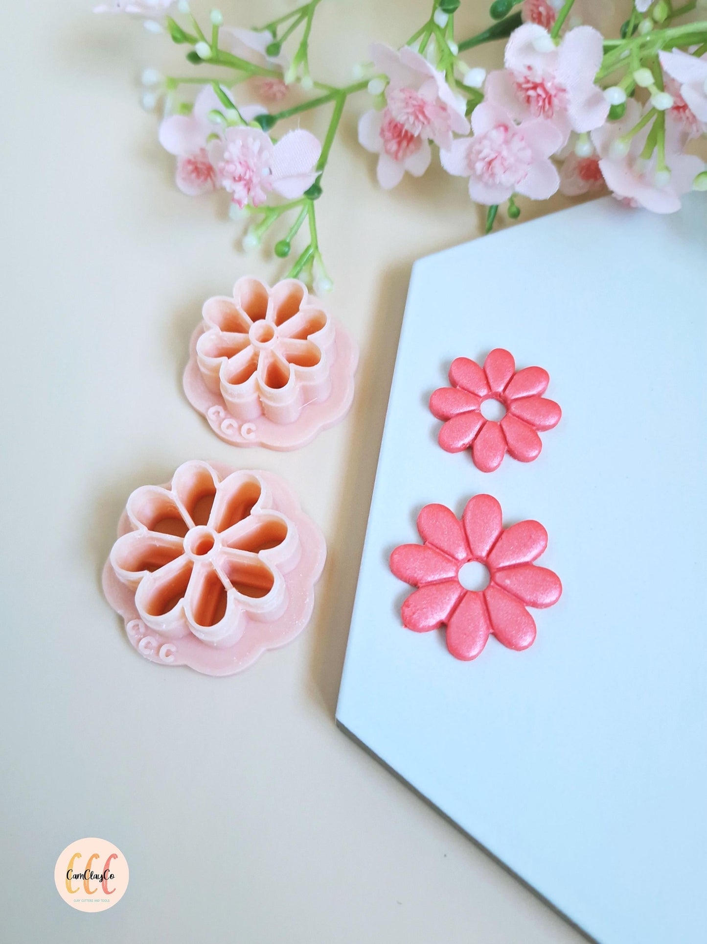 Emporte-pièces 3D fleurs 8 pétales pour la fabrication de bijoux en argile polymère, créoles interchangeables