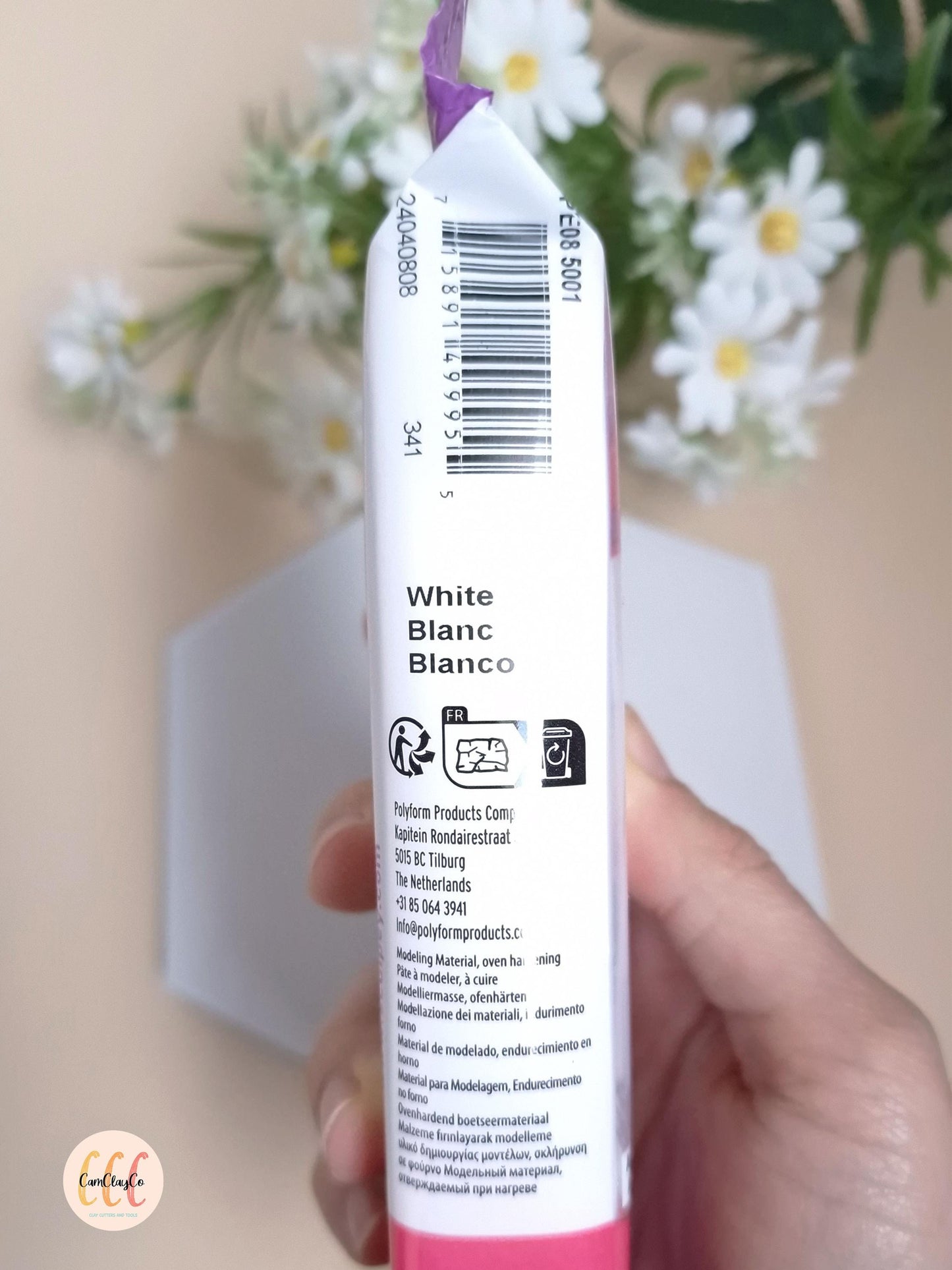 Argile polymère gros pain Sculpey Premo - White 227g