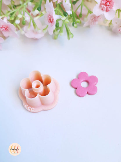 Emporte-pièce 3D en forme de fleur donut 5 pétales pour la fabrication de bijoux en argile polymère