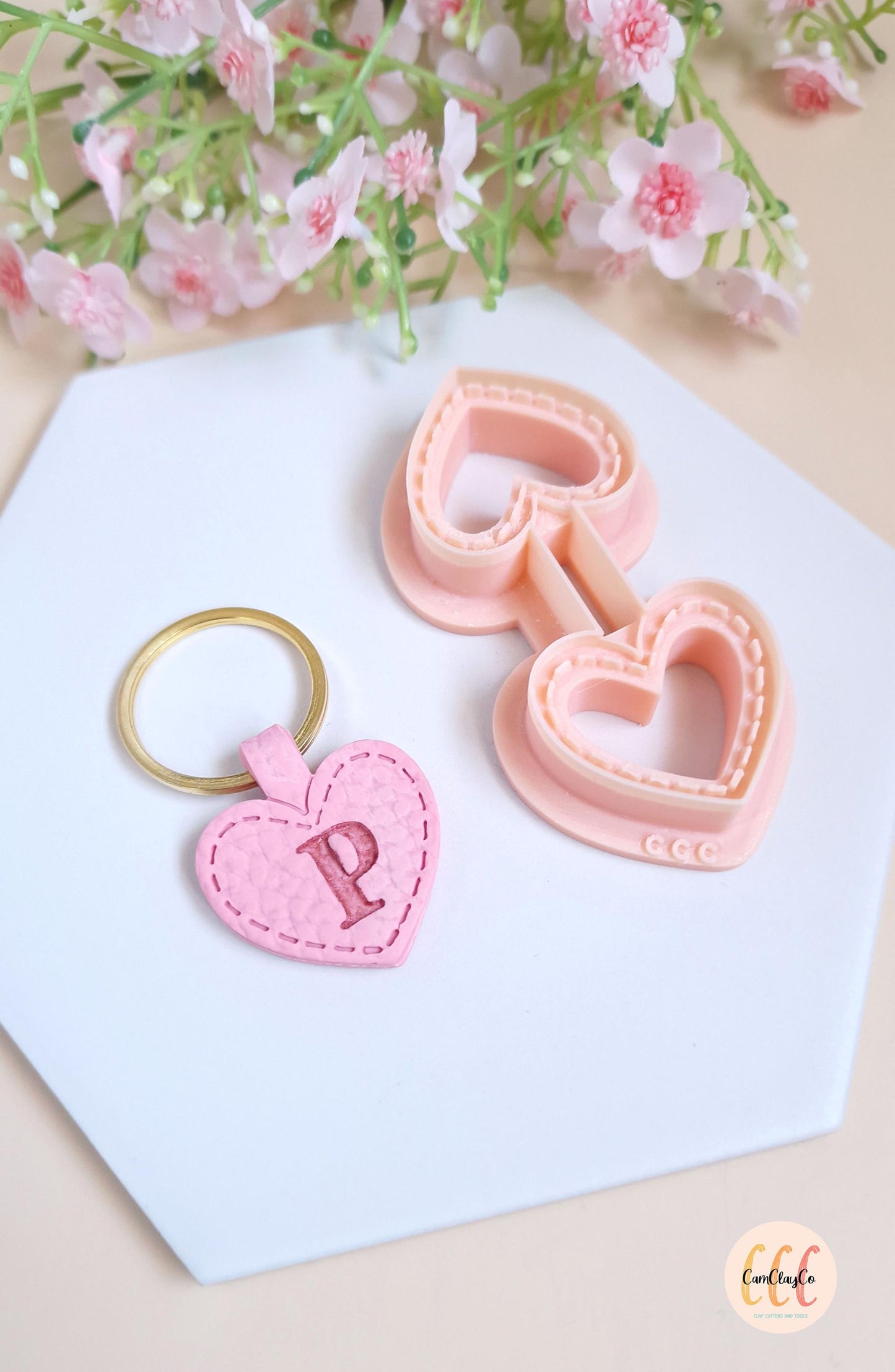Emporte-pièce 3D porte-clés pour les créations en argile polymère - Porte-clés cœur