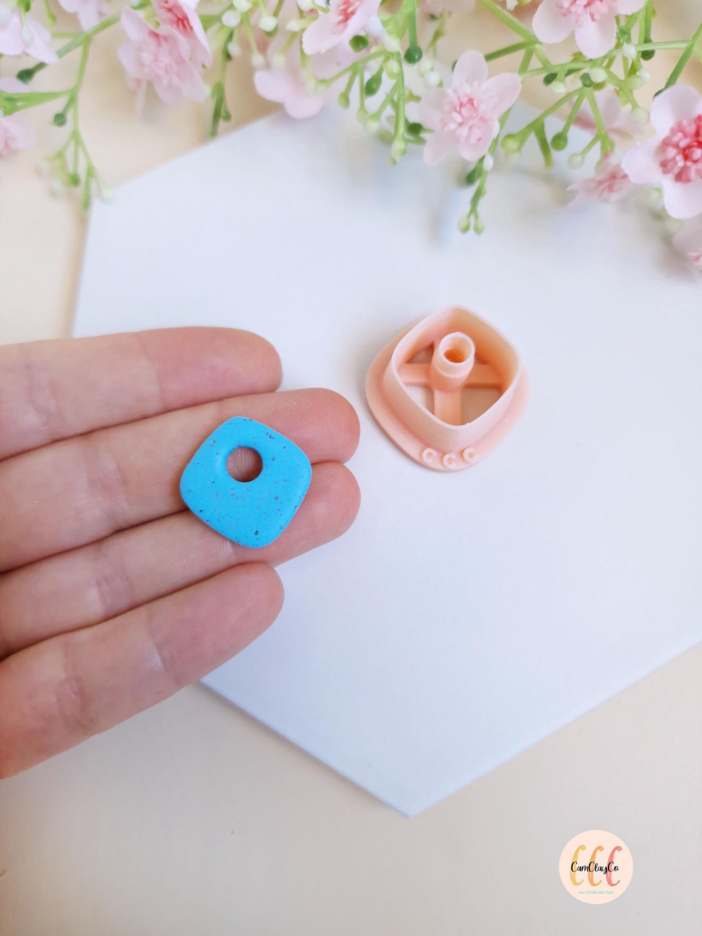 Emporte-pièce 3D en forme de losange arrondi pour la fabrication de bijoux en argile polymère, créoles interchangeables, pampilles