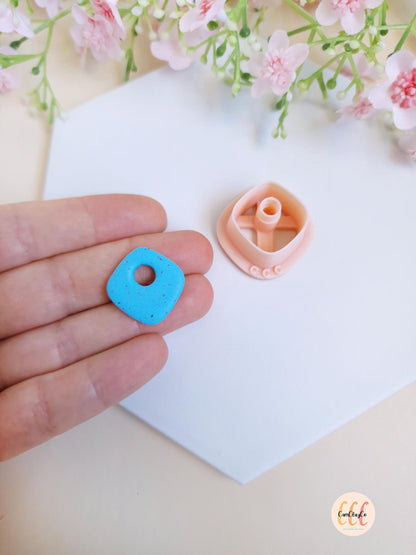 Emporte-pièce 3D en forme de losange arrondi pour la fabrication de bijoux en argile polymère, créoles interchangeables, pampilles