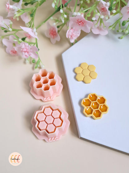 Emporte-pièces 3D en forme de nid d'abeille rond pour la fabrication de bijoux en argile polymère