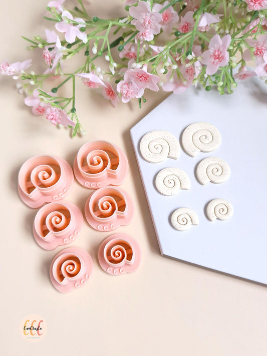 Emporte-pièces 3D en forme de coquillages escargots pour la fabrication de bijoux en argile polymère