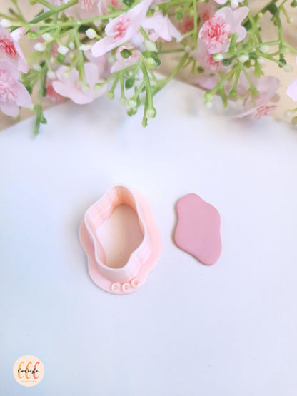 Emporte-pièce 3D forme organique pour la fabrication de bijoux en argile polymère, créoles interchangeables, pampilles - Organique 01