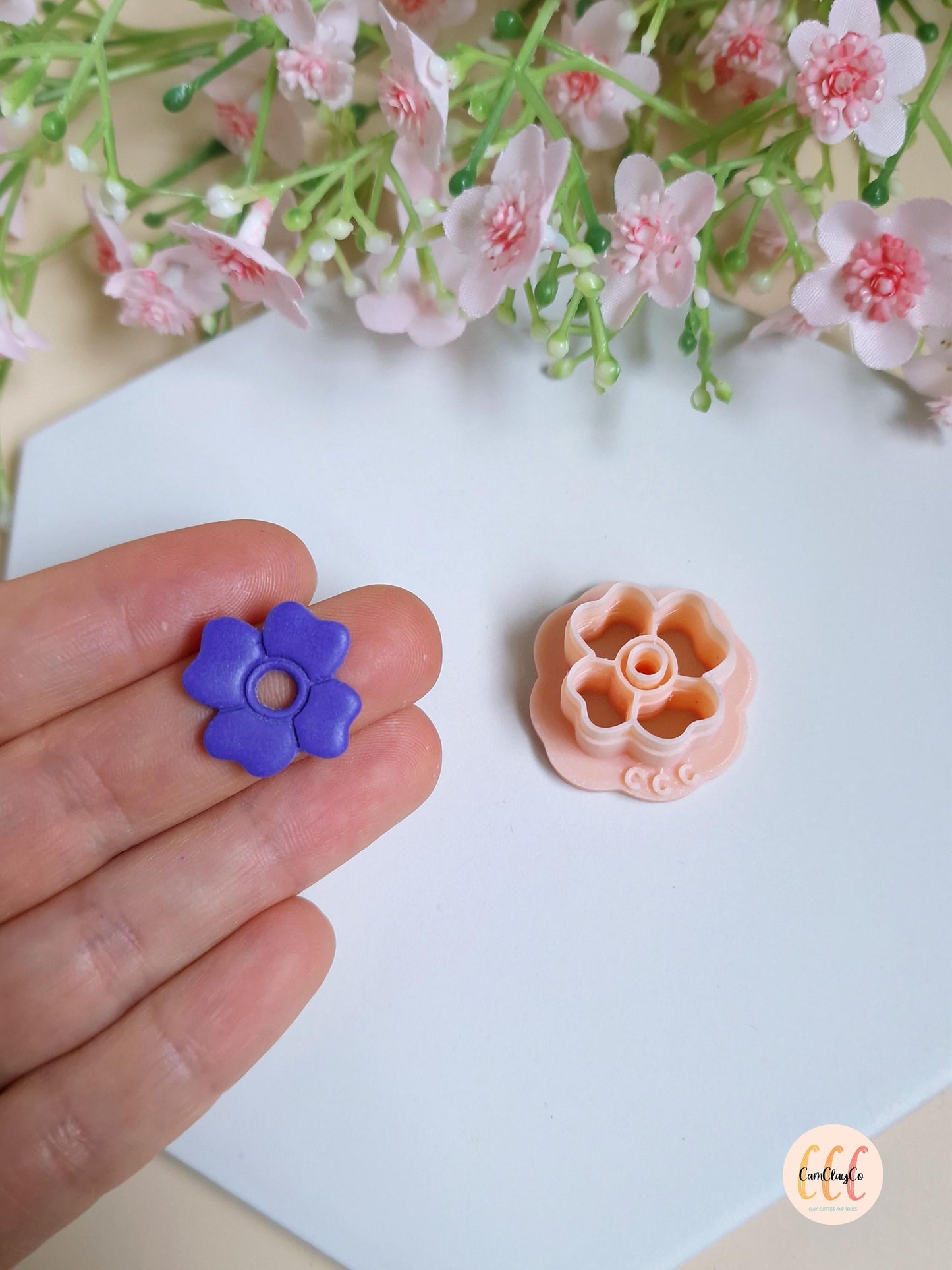 Emporte-pièce 3D en forme de violette pour la fabrication de bijoux en argile polymère, créoles interchangeables, pampilles