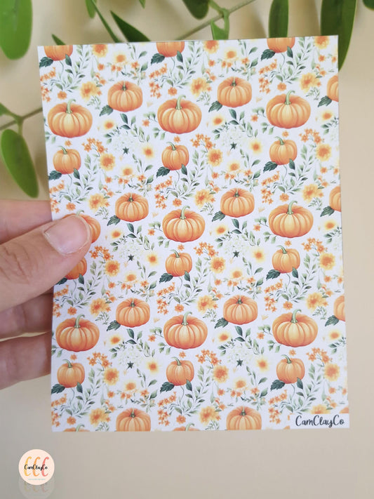 Feuille de transfert soluble à l'eau pour la fabrication de bijoux en argile polymère - Pumpkin 04