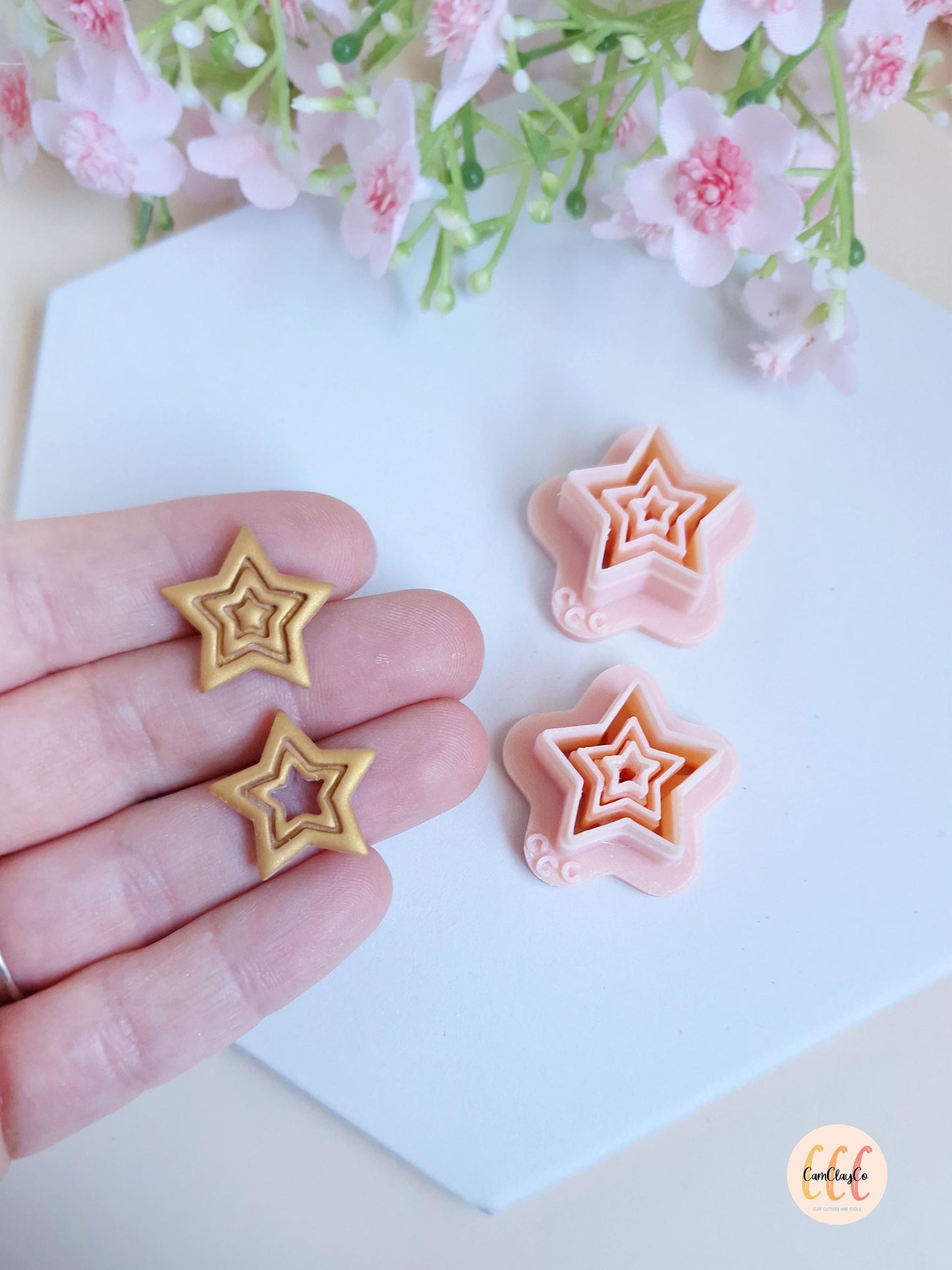 Emporte-pièces 3D en forme d'étoiles pour la fabrication de bijoux en argile polymère, pampilles pour créoles interchangeables