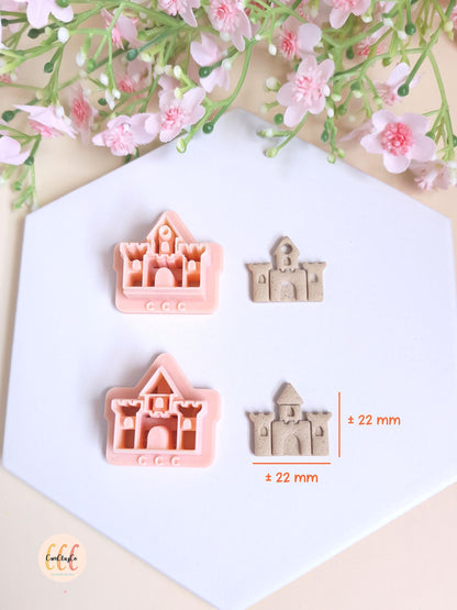 Emporte-pièces 3D en forme de château de sable pour la fabrication de bijoux en argile polymère, créoles interchangeables, pampilles